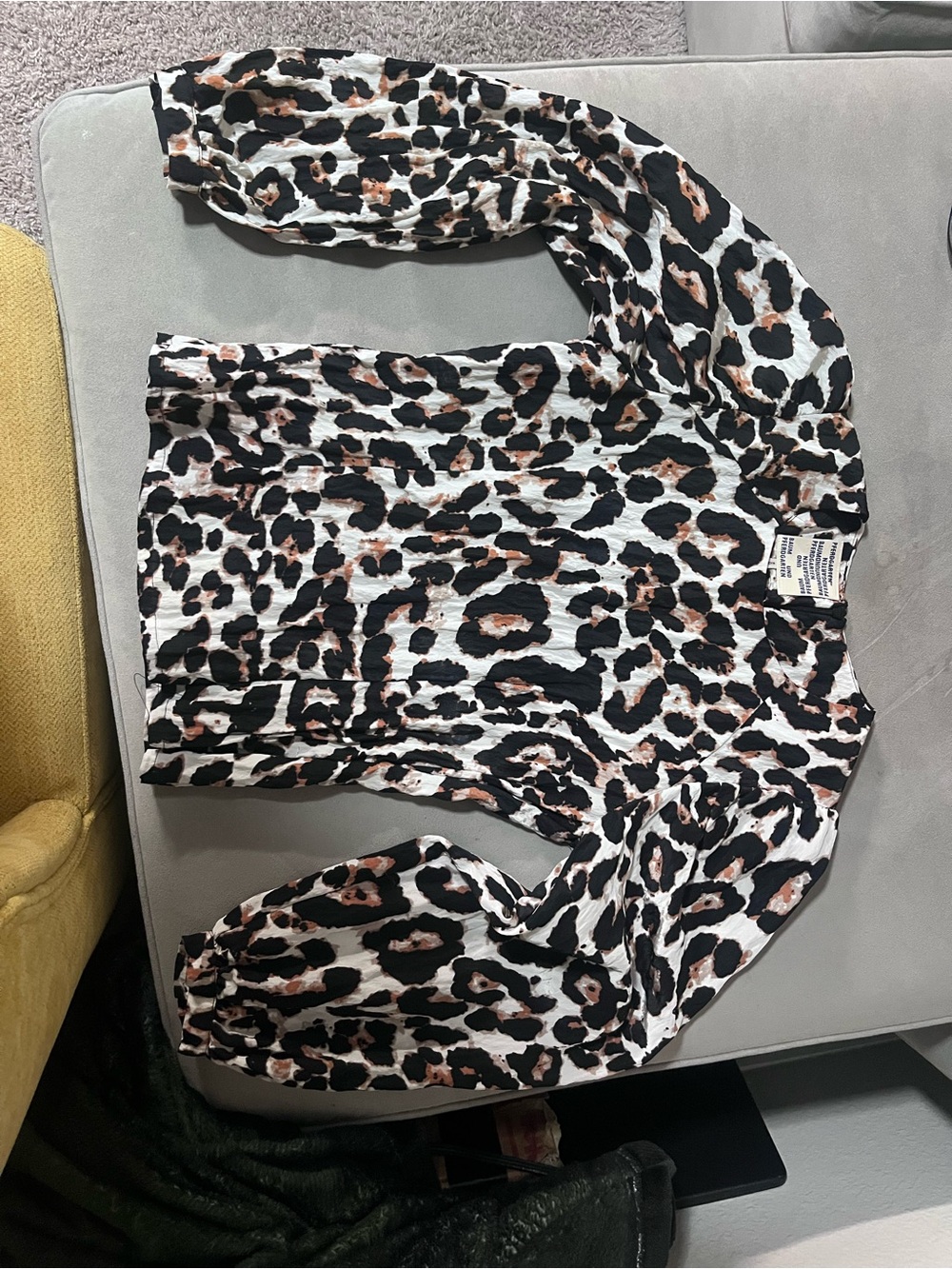 Long-Sleeve Leopard Blouse